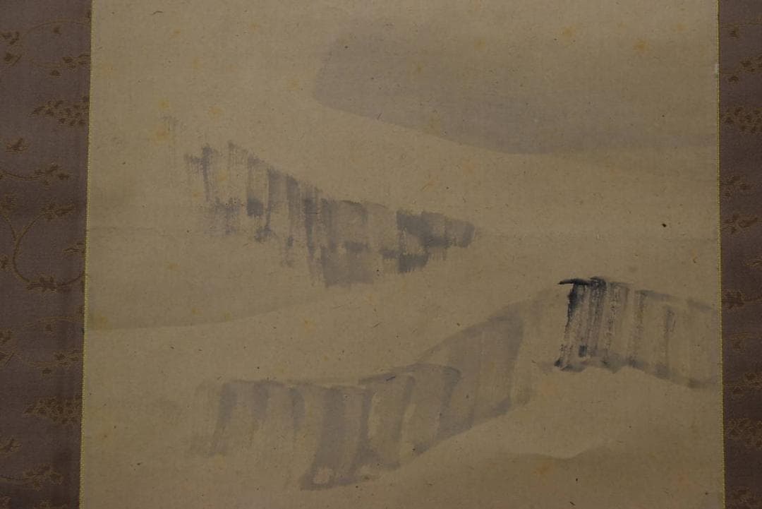 【真作】松村呉春/雁図/雪中飛雁図/掛軸/名家伝来/AA-230