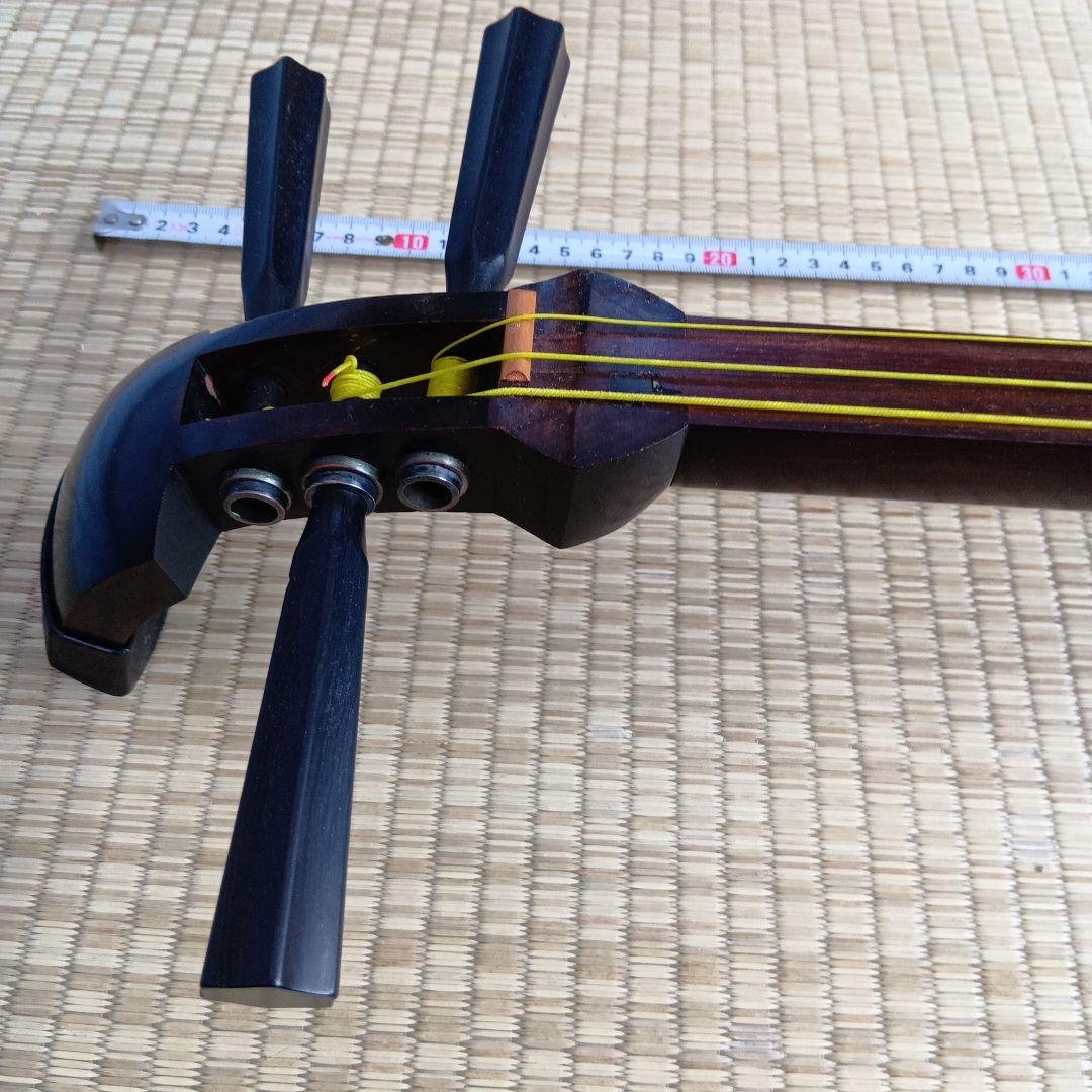 義太夫三味線　太棹　文楽　竹本　本体 白/赤 3弦 バチ付き　豊竹