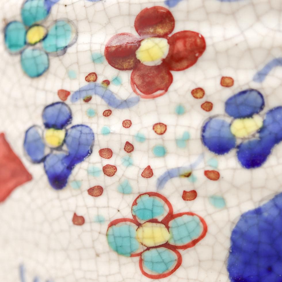 安南 五彩魚藻紋 大瓶 38cm