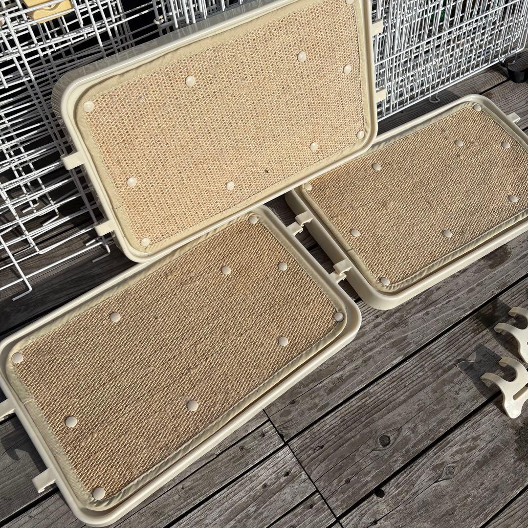 キャットケージ 3段 ハピネコ 2面扉 爪とぎステップ付 ハンモック付 猫ケージ