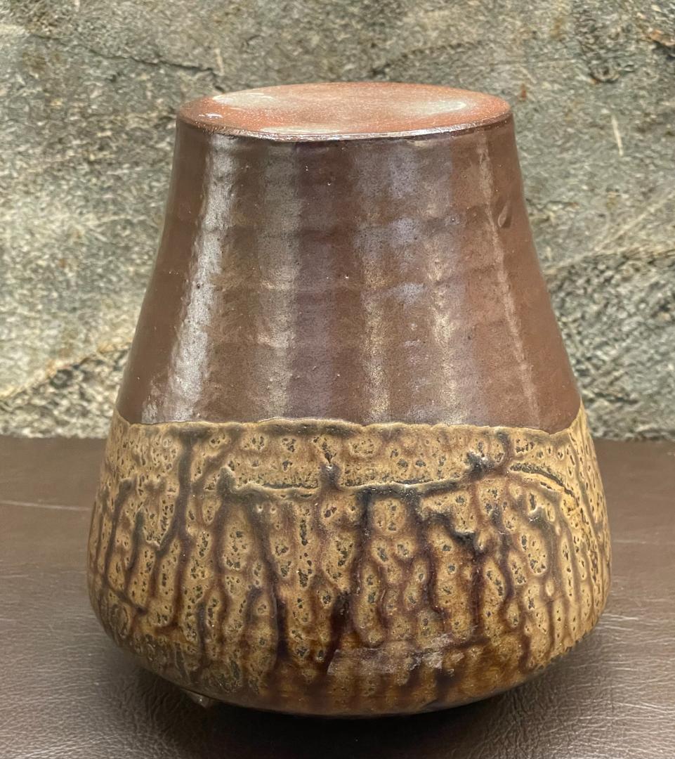 丹波焼 大上昇 立杭 時代物 花瓶 四耳壺 華道具 花器 飾り壺 在銘 古玩