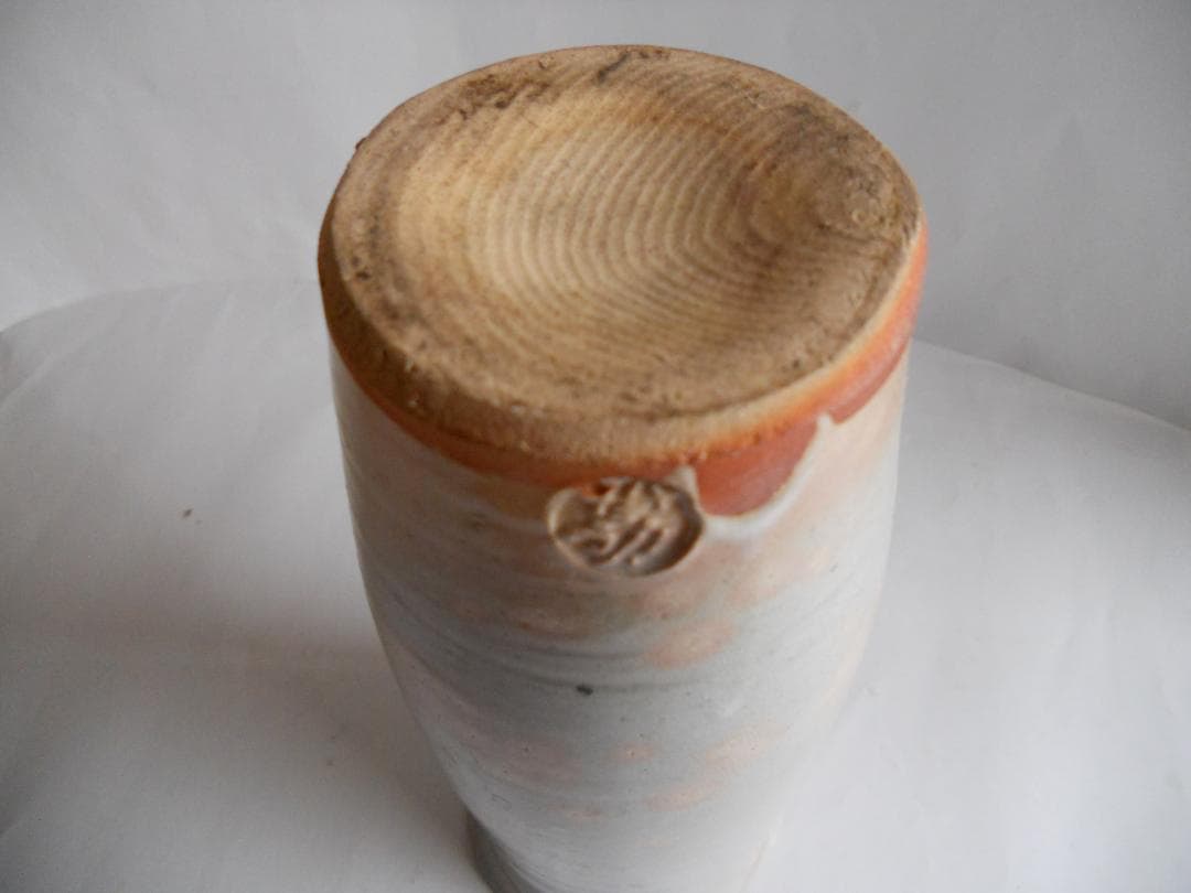 萩焼 十三代 坂田泥華 造 萩 四方 花入 共箱 花瓶 花生 花器 新品 未使用