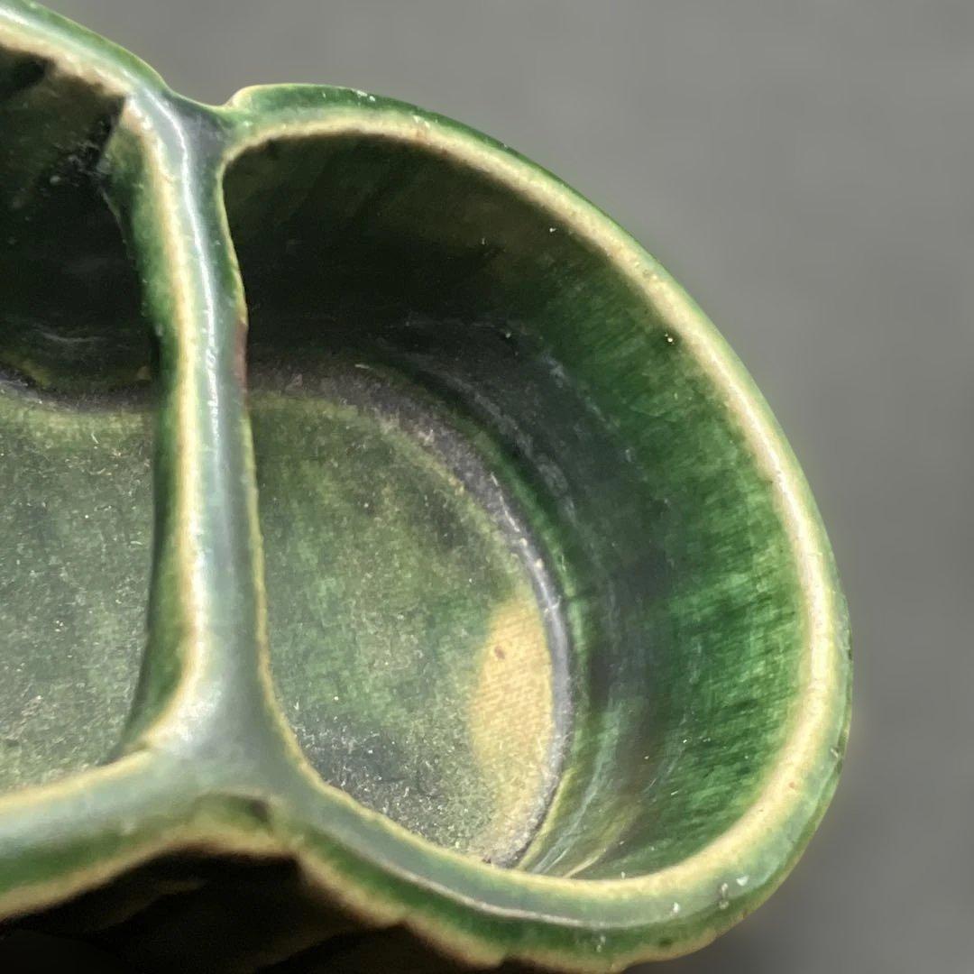 陶磁器　緑釉瓢型水滴　三支釘後あり　文房具　書道　時代品　東洋瓷器　中国美術
