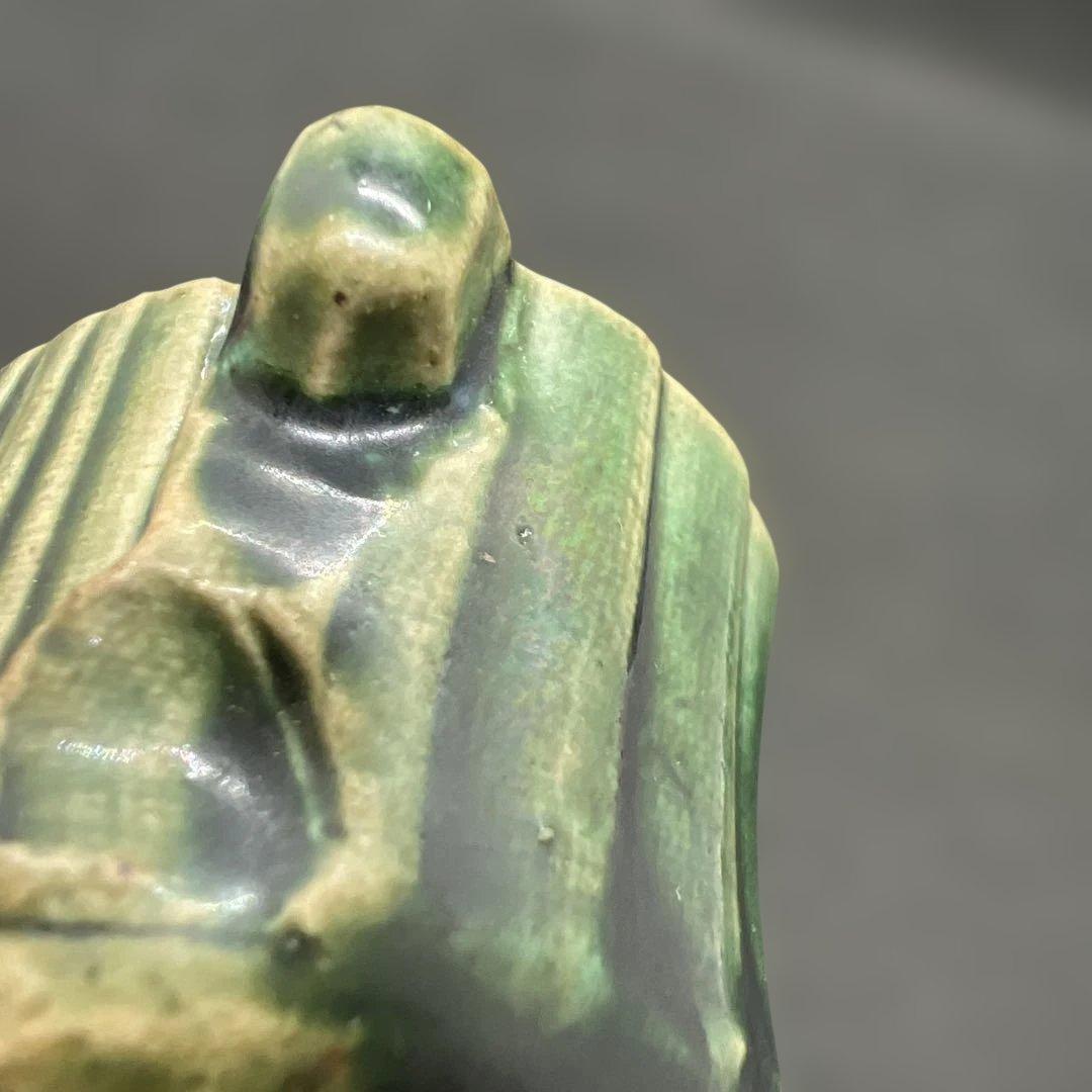 陶磁器　緑釉瓢型水滴　三支釘後あり　文房具　書道　時代品　東洋瓷器　中国美術