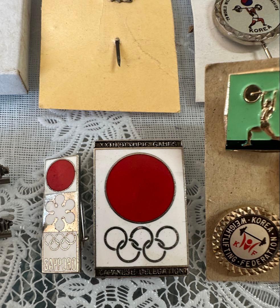 札幌オリンピック日本代表バッジセット10点✨オリンピック　激レア　希少　重量挙げ