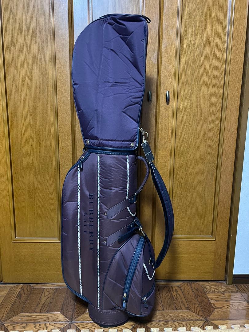 良品 バーバリー ノヴァチェック キャディバッグ 本革　ナイロン　ゴルフバッグ