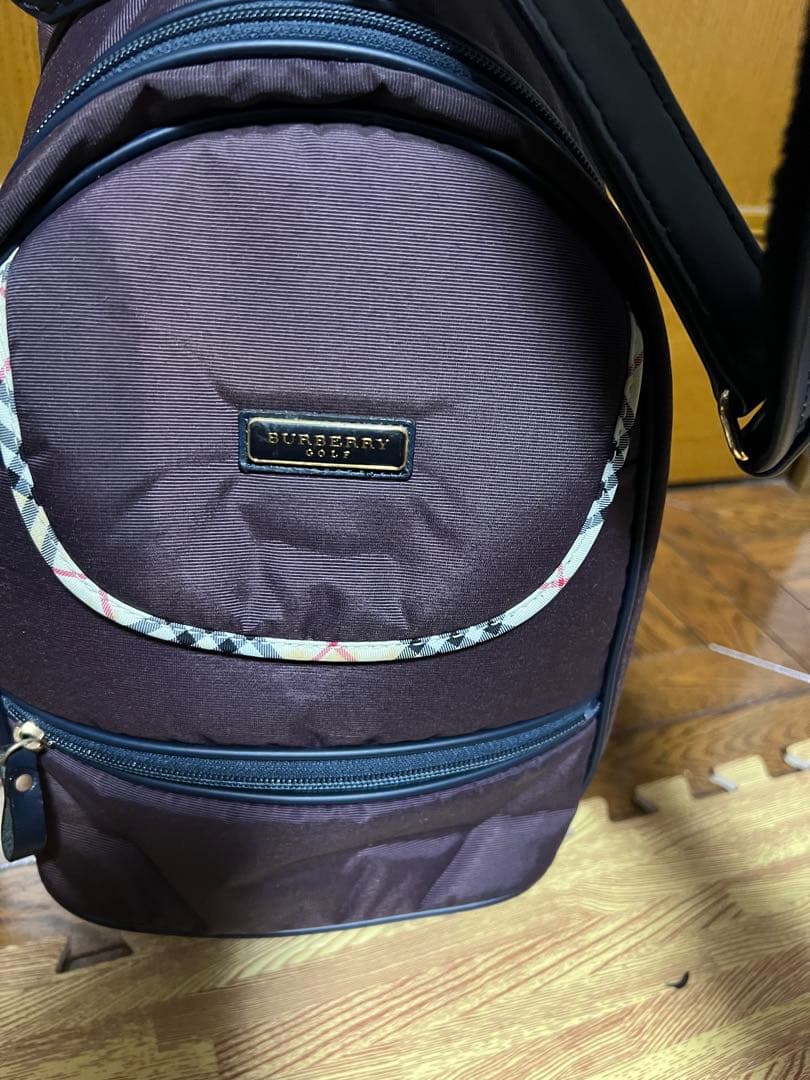 良品 バーバリー ノヴァチェック キャディバッグ 本革　ナイロン　ゴルフバッグ