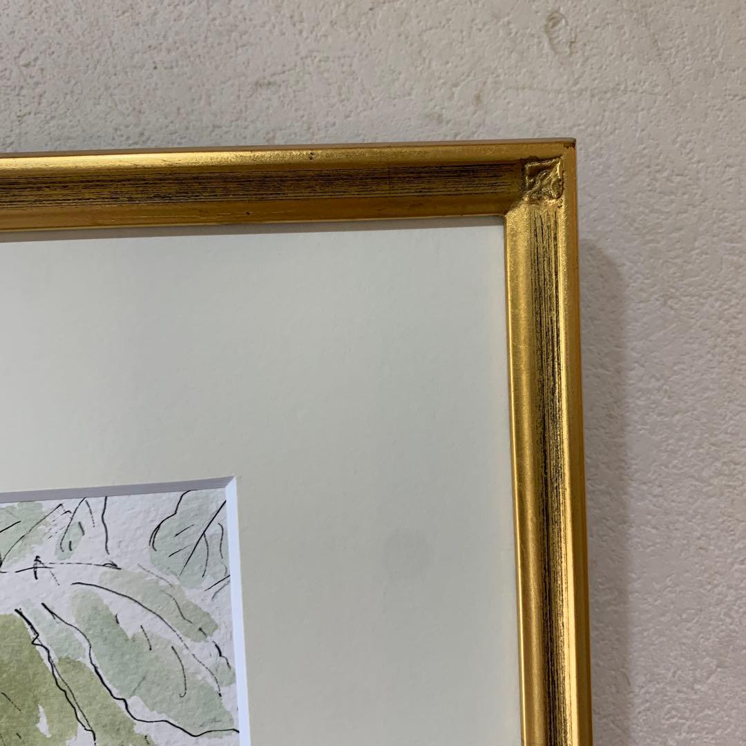 絵画　水彩肉筆画　真作　森茂子『古いホテルのコンシェルジュ（パリ）』