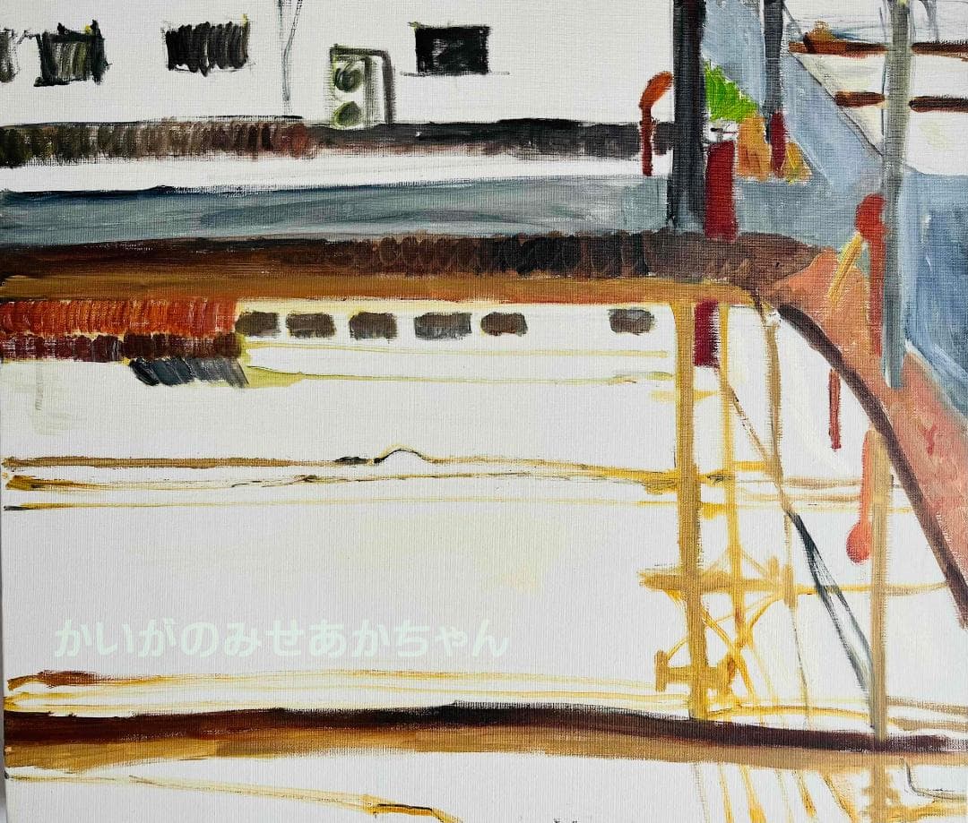 46×53㎝「田植え前の水田」油彩・原画・F10