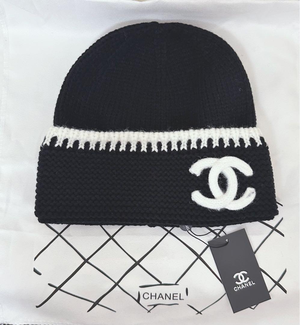 CHANEL ニット帽 ブラック