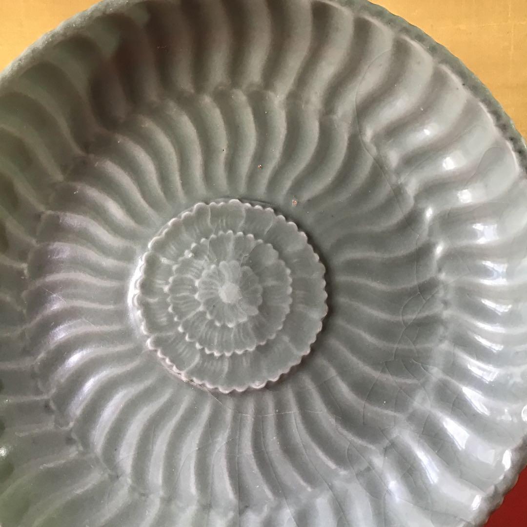 中国北方青磁　印花紋輪　耀州窯