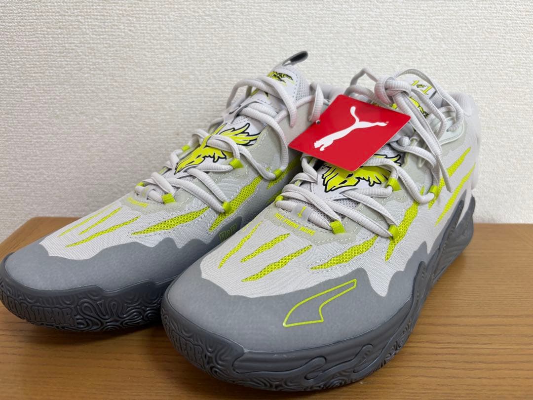 Puma バスケットボールシューズ ラメロボールMB.03 グレー/イエロー