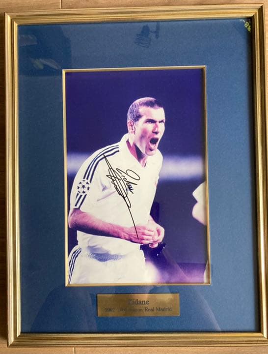 ジダン 直筆サイン額装フォト ジョージベスト社 レアルマドリード