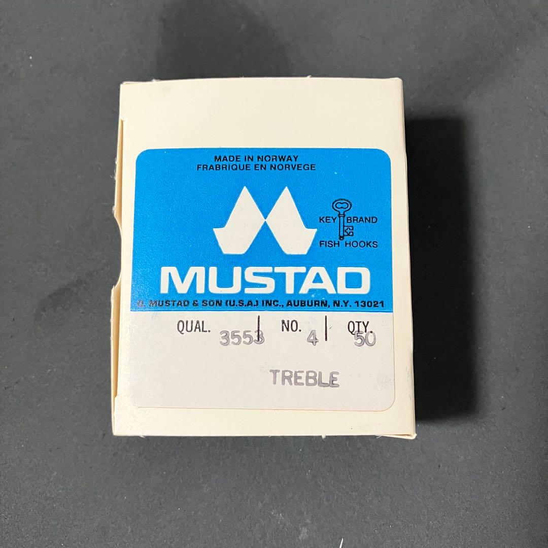 【サイズ4】50本　マスタッド3553 ロングシャンクトレブルフック へドン似合