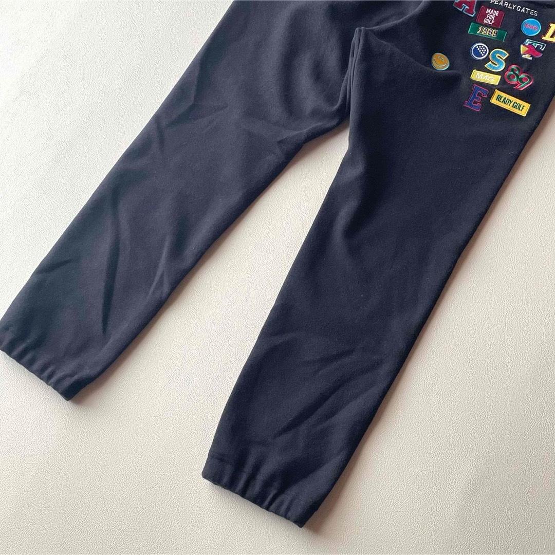 5514【美品】パーリーゲイツ スウェットパンツ ワッペン 23AW ネイビー