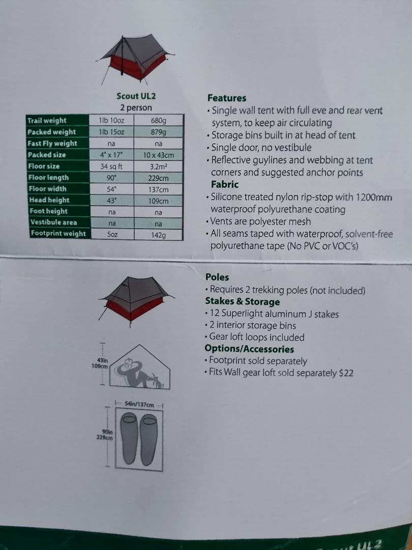 BIG AGNES(ビッグアグネス) Scout UL2　テント 登山
