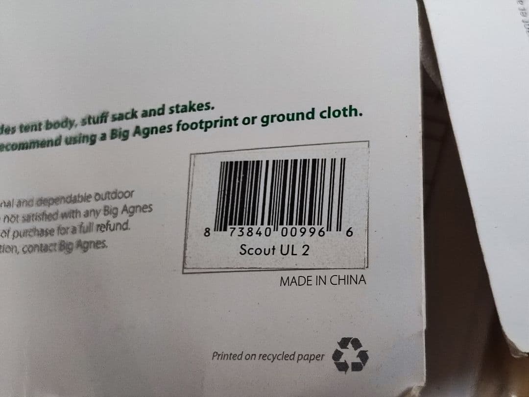 BIG AGNES(ビッグアグネス) Scout UL2　テント 登山