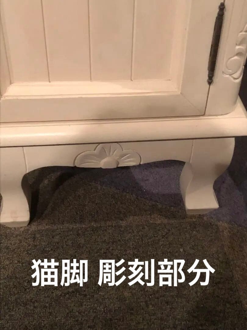 希少♦️猫脚 アンティーク♦️両袖 テーブル&ダマスク 木彫りミラー♦️2点♦️送料込