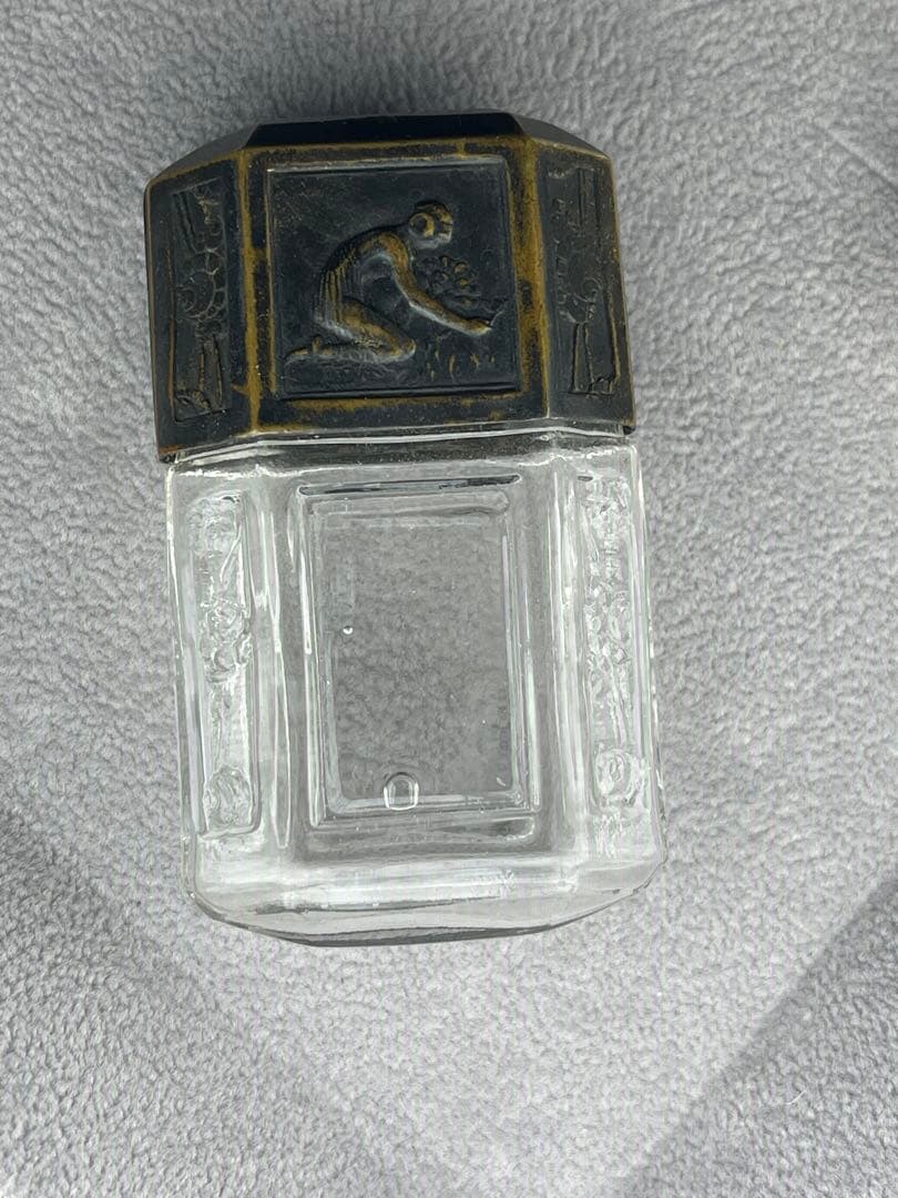 MARCEL PAUTOT アールデコ香水ボトル ガラスと金属 香水瓶 フランス