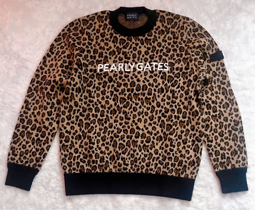 パーリーゲイツ レオパード柄 カシミヤ混ニット