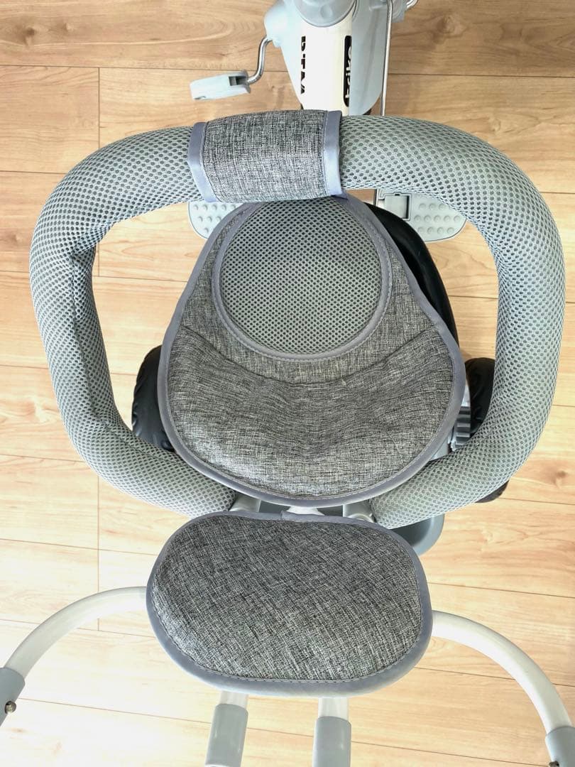 BTM 三輪車 手押し 舵取り棒 ベビーカー 自転車本体 グレー 屋根付き