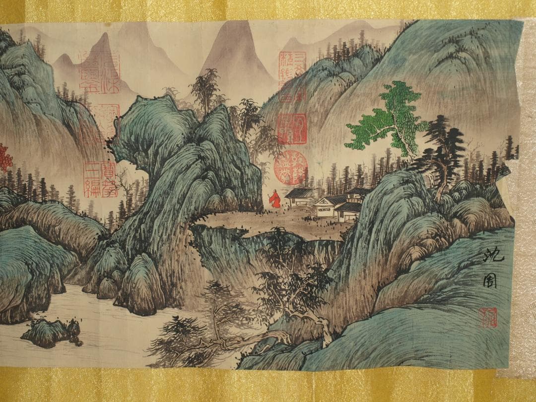 骨董市仕入れ品　中国明時代の掛軸　沈周作 骨董品 BD358A11-6