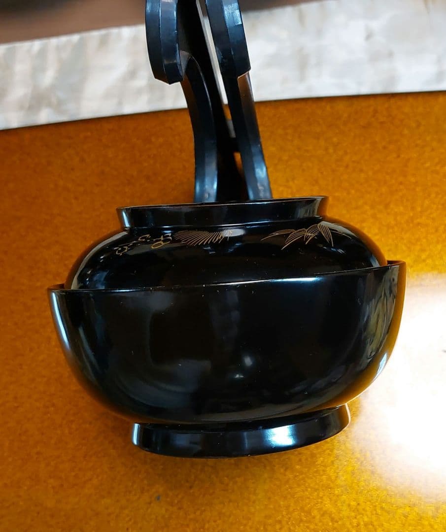 輪島黒塗松竹梅沈金蒔絵五客