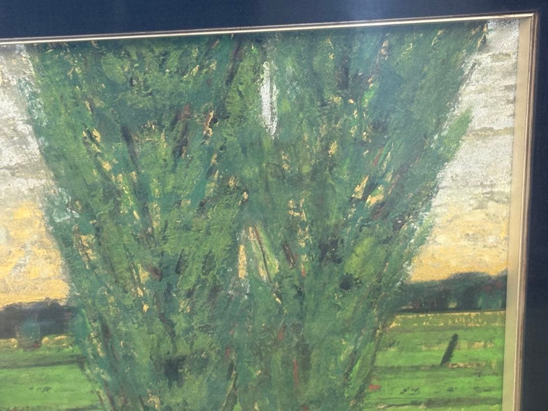 真作　遠藤桑珠　「水辺」　日本画