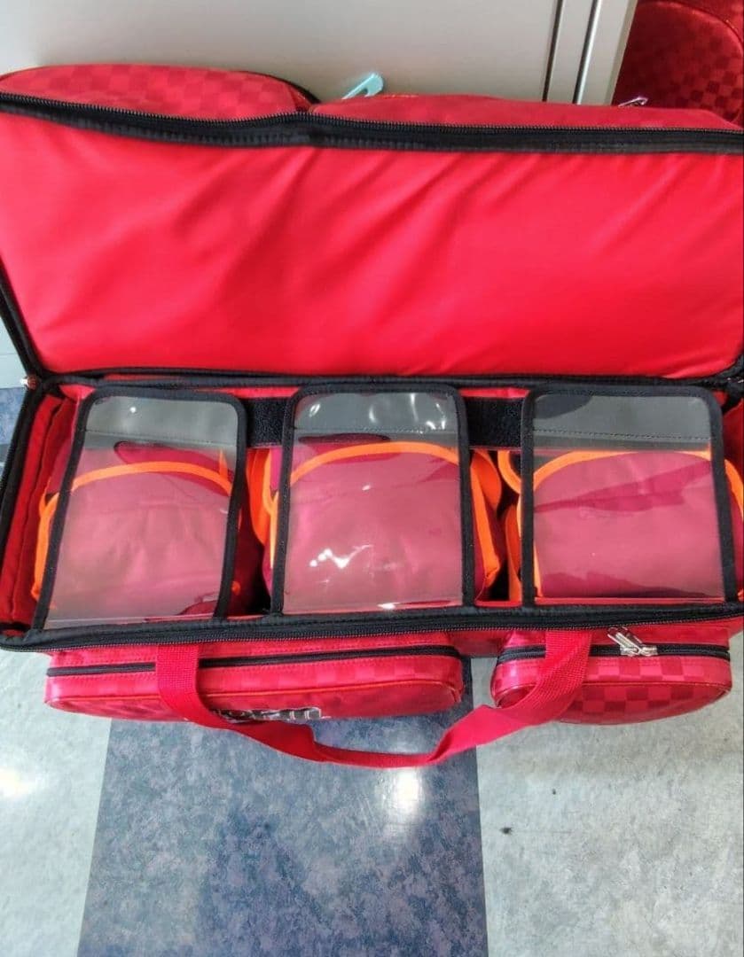 ストーム3ボールバッグ赤　耐熱バッグ3個、アクセサリーバッグ、シングルバッグ