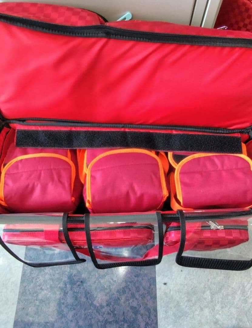 ストーム3ボールバッグ赤　耐熱バッグ3個、アクセサリーバッグ、シングルバッグ