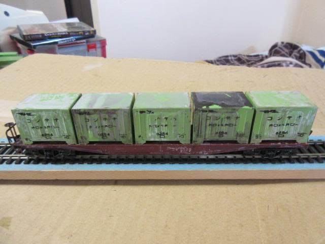 旧型コンテナ車 ５両セット HOゲージ (金属製４プラ製１・エンドウ/カトー製）