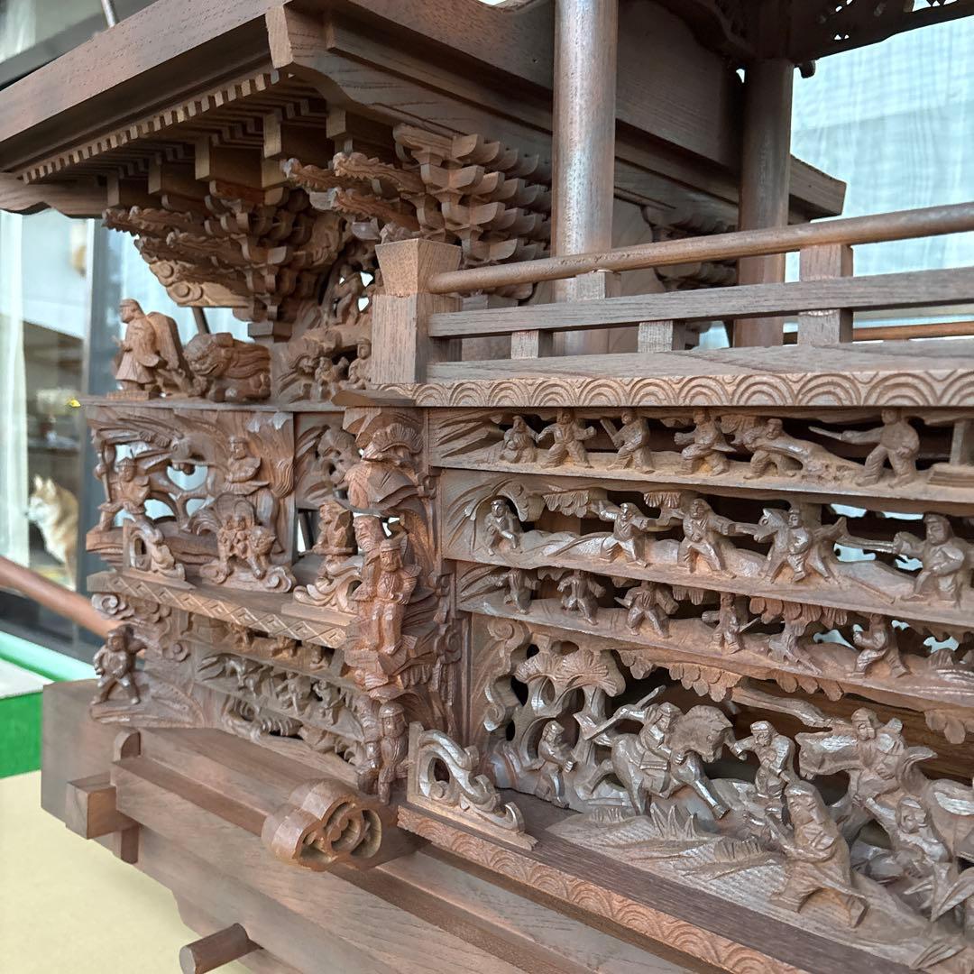 全国配送okです！だんじり自車　欅製　家宝級代物　画像更新！4分の１サイズ