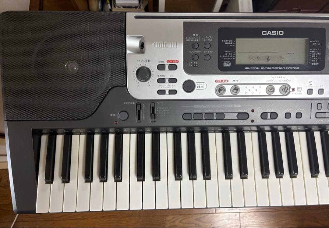 CASIO 光ナビゲーション 電子キーボード LK301BB 純正スタンド付