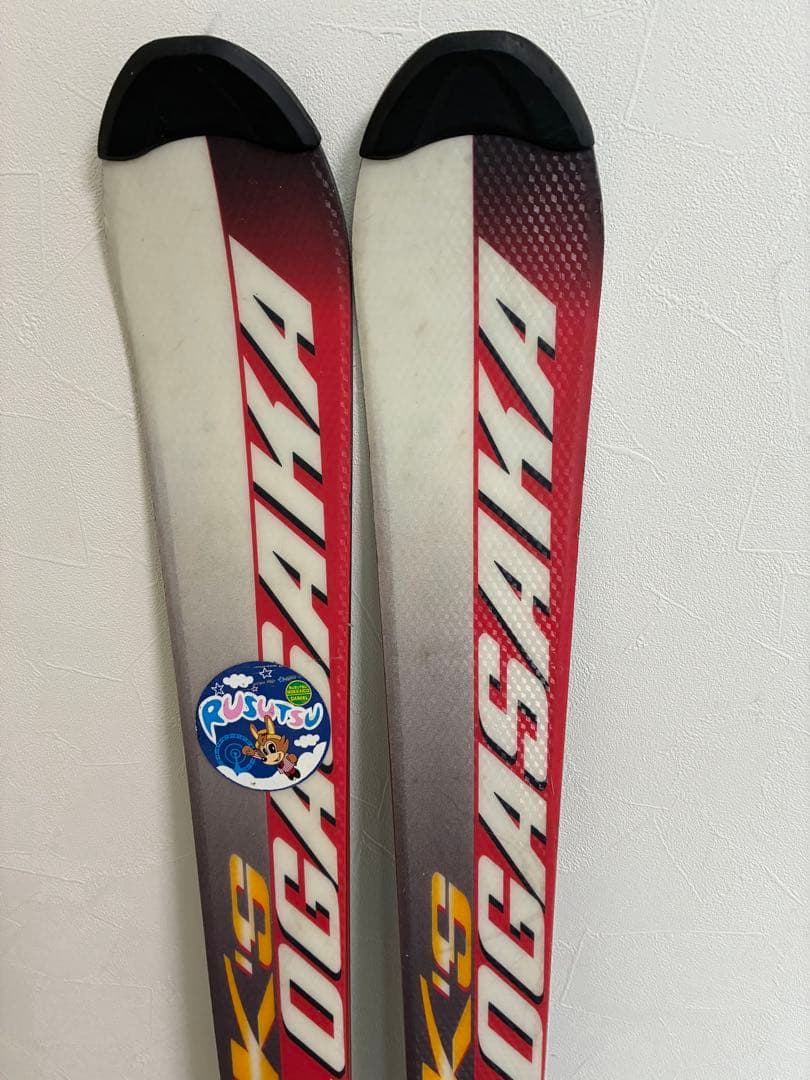 OGASAKA スキー板 『覇』Keos 160cm 赤黒 + 紫スキー用ポール
