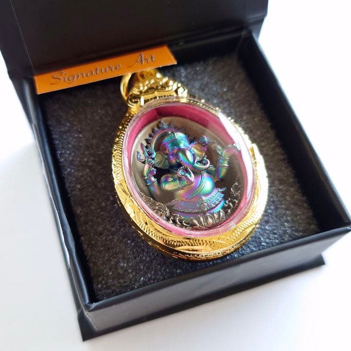 プラクルアン　神聖ガネーシャ様　虹バージョン　微小金枠　限定ボックス付　幸運金運