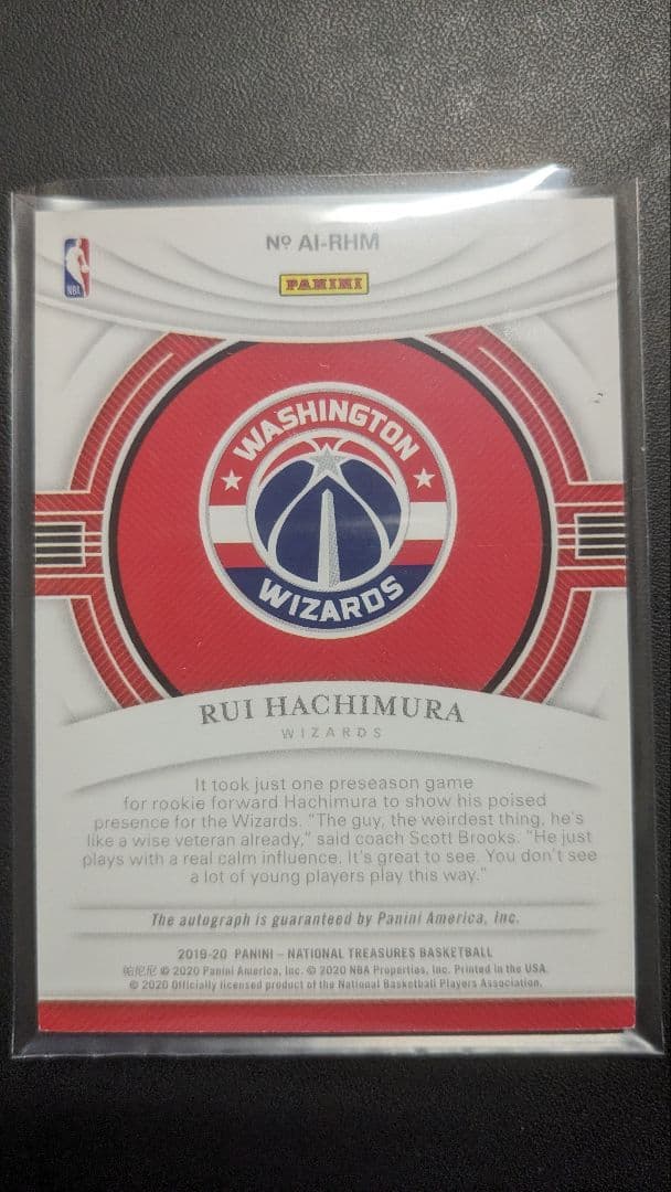 八村塁RC AUTO カード直書　/49 サイン　panini nba