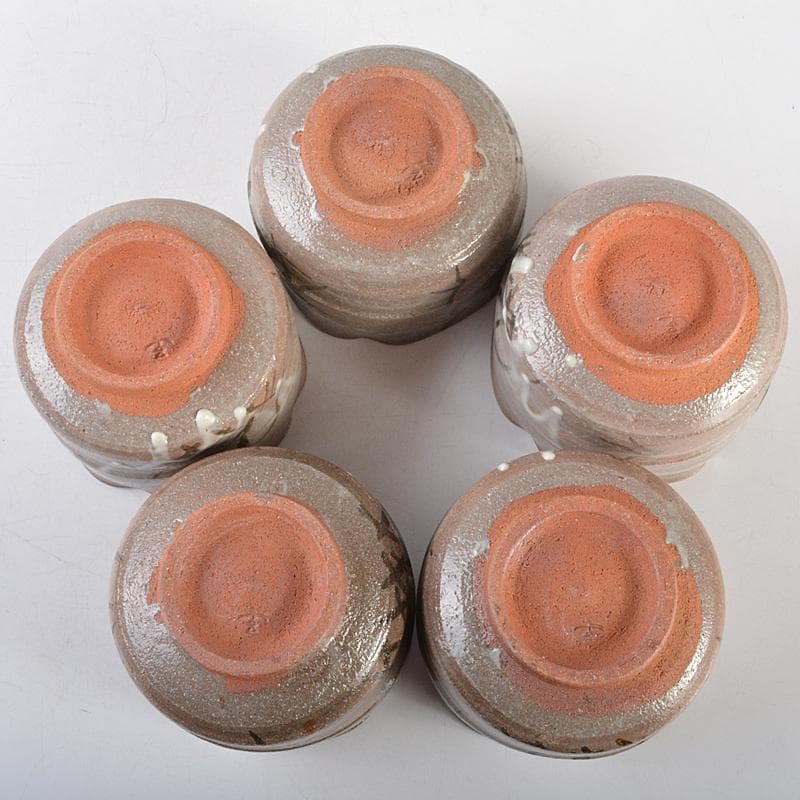 唐津焼　三玄窯　中里重利作　絵唐津　向付　五客　共布共箱　M　R5859B