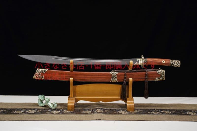 嘉裕牛尾刀模様鋼赤白檀  古兵器 武具 刀装具 日本刀 模造刀 居合刀