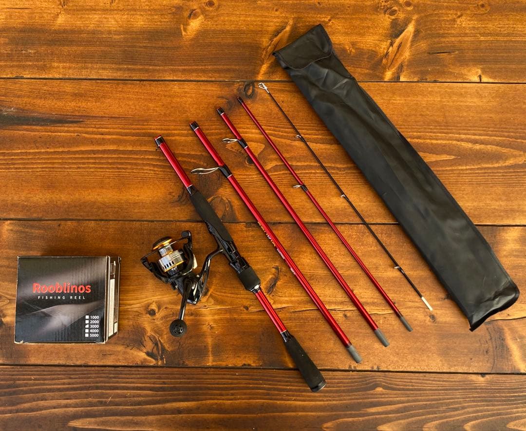 釣り竿セット　スピニングロッド　7ft 2.1M パックロッド　バス釣り　EVA