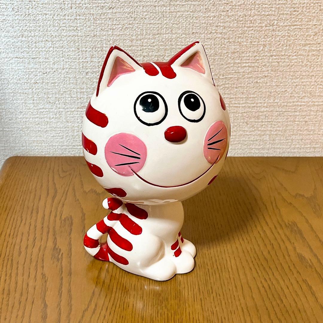 内藤ルネ RUNE 貯金箱 ネコ 猫 昭和 レトロ 陶器 ねこ 置物
