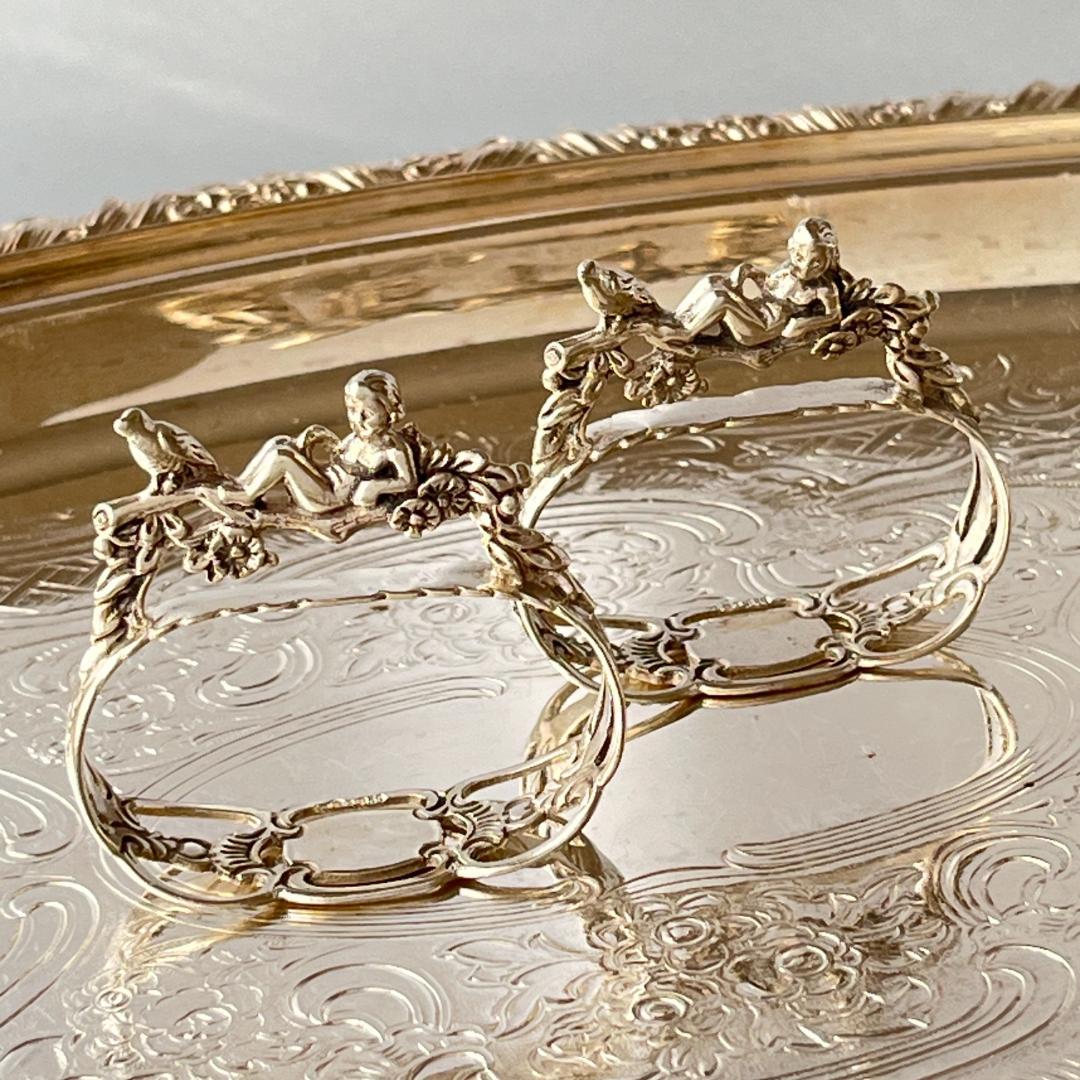 【ALBO】天使と鳥のナプキンリング　2個【純銀】