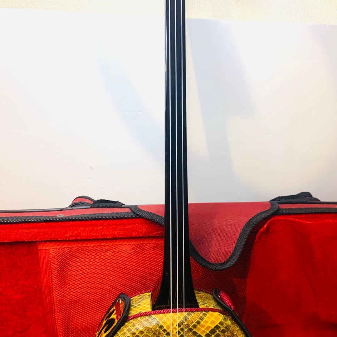 【美品】三線 沖縄 人工皮 蛇革 蛇皮 ハードケース付 初心者向け 和楽器