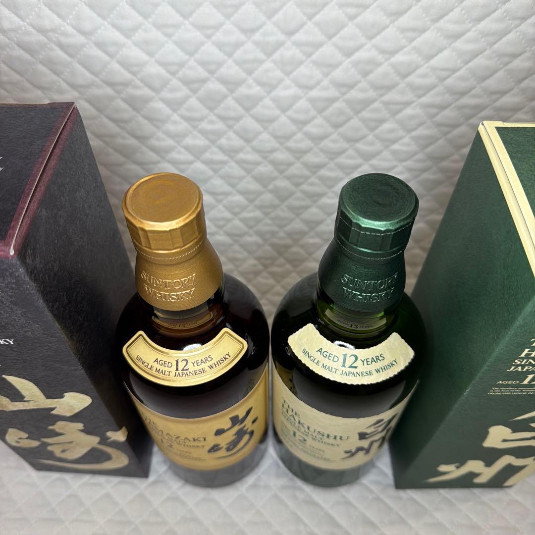 ☆サントリーシングルモルトウイスキー山崎12年・白州 12年 2本セット☆