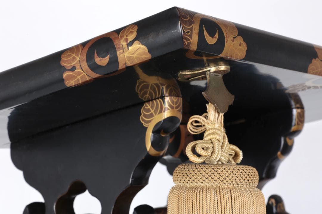 極上　黒漆塗金蒔絵螺鈿細工 見台 経台 経机 仏具 仏教美術 古美術 骨董品漆器