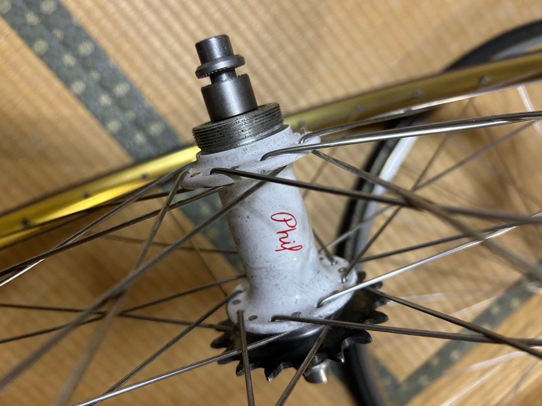 PHILWOOD track wheel 前後 希少 ホワイト リムコグ付き