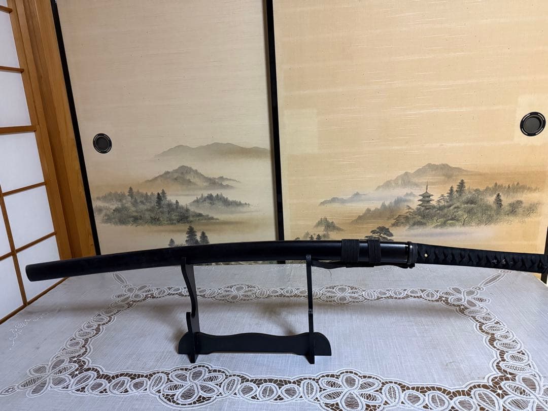 居合刀　姫鶴一文字　黒合皮巻（ひめつるいちもんじ　くろごうひまき）