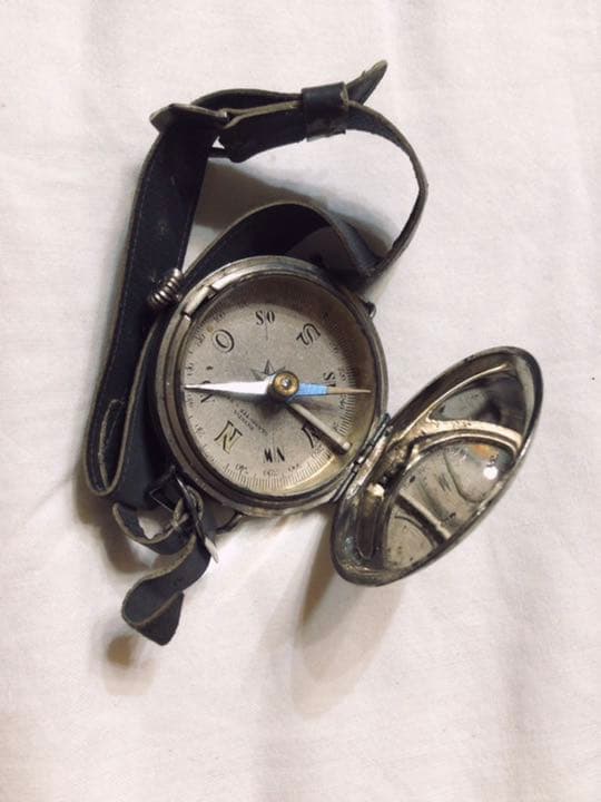 1930年代 スイス製 RONDA社 軍用 純銀 腕時計型コンパス 方位磁石