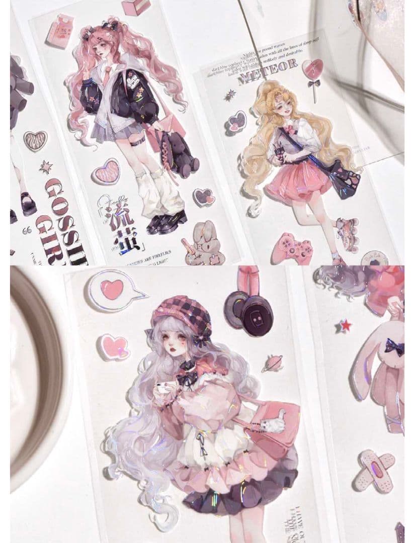 J1091＃落日频率(贝壳光)冰川切り売り海外人物マステ女の子