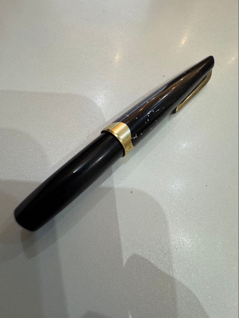 PLATINUM 万年筆 黒 細字　18金