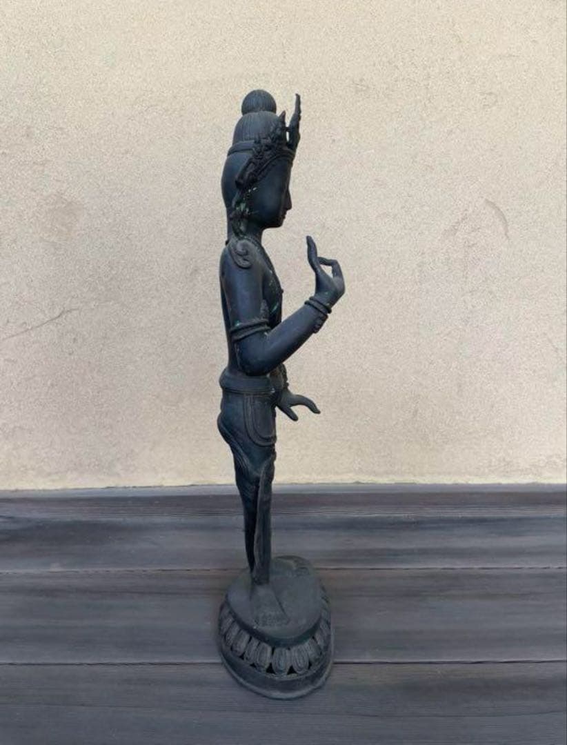 チベット男神像　銅製の仏像　46cm アンティーク　骨董